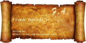 Frank Adrián névjegykártya